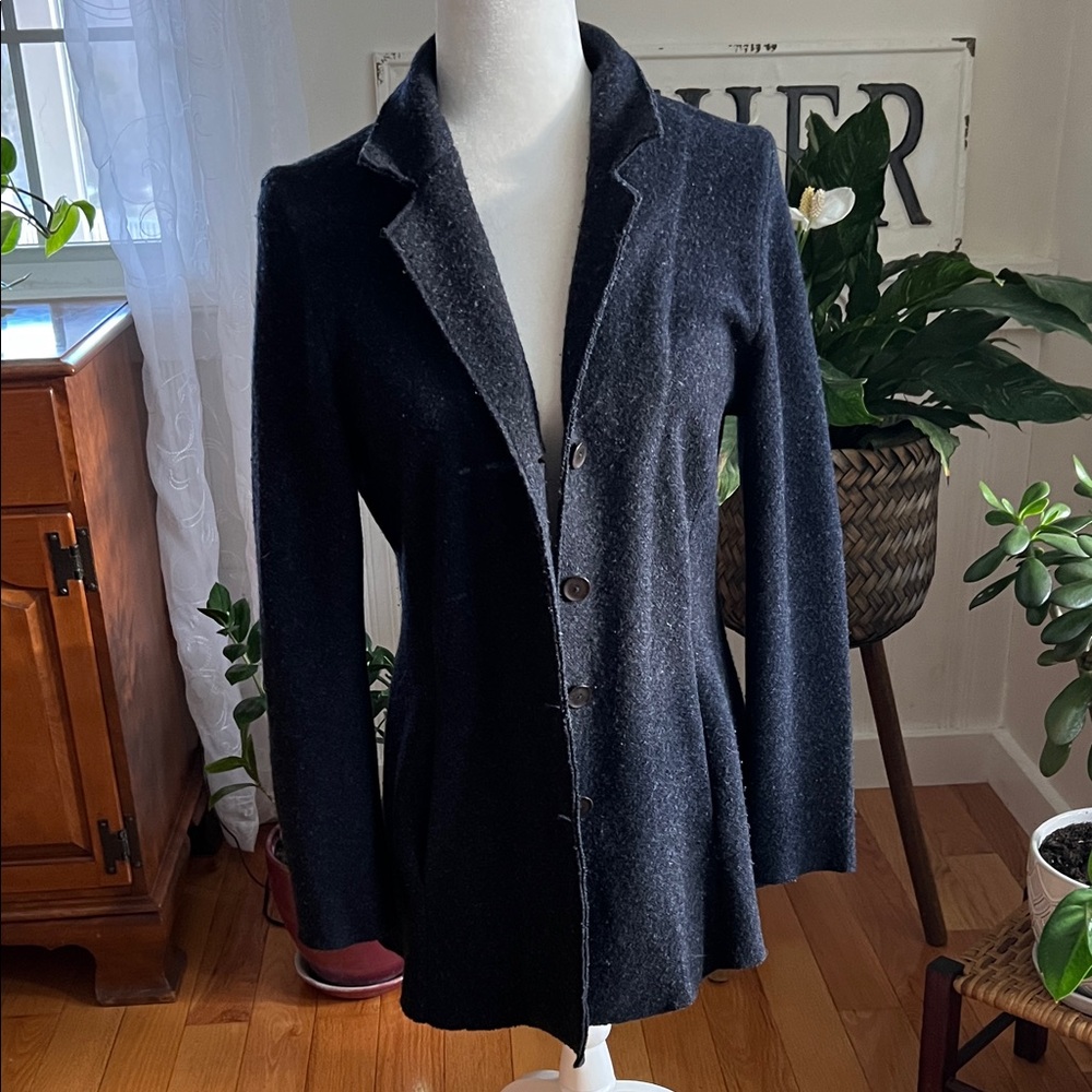 Eileen Fisher Lambswool Cashmere Blend Blazer with pockets